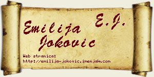 Emilija Joković vizit kartica